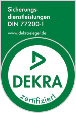 DEKRA-Siegel: Sicherungsdienstleistungen DIN 77200-1 zertifiziert